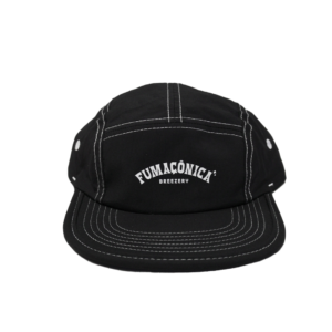 bone-five-panel-fumaconica-preto-com-costura-branca